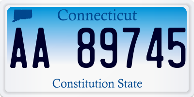 CT license plate AA89745