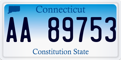 CT license plate AA89753