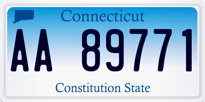 CT license plate AA89771