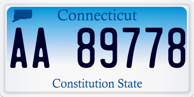 CT license plate AA89778