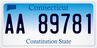 CT license plate AA89781