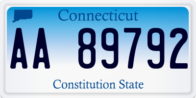 CT license plate AA89792