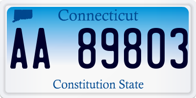 CT license plate AA89803