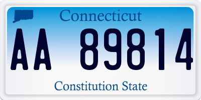 CT license plate AA89814