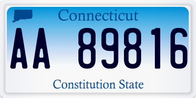 CT license plate AA89816