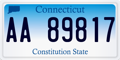 CT license plate AA89817