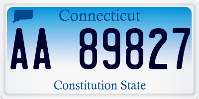 CT license plate AA89827