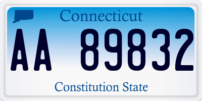 CT license plate AA89832