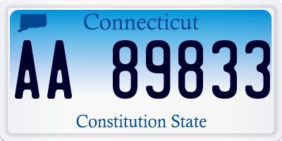 CT license plate AA89833