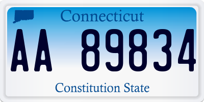 CT license plate AA89834