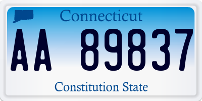 CT license plate AA89837