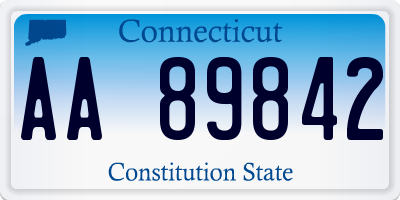 CT license plate AA89842