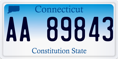 CT license plate AA89843