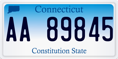 CT license plate AA89845