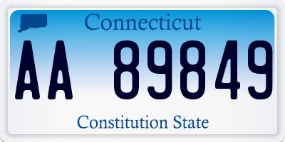 CT license plate AA89849