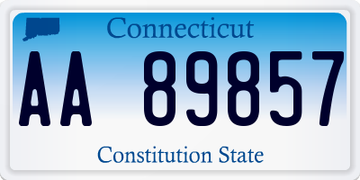 CT license plate AA89857