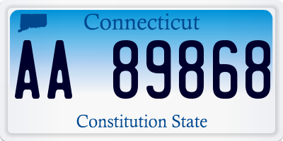 CT license plate AA89868