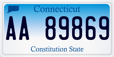 CT license plate AA89869