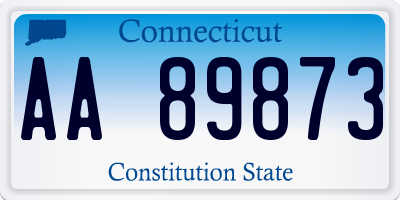 CT license plate AA89873