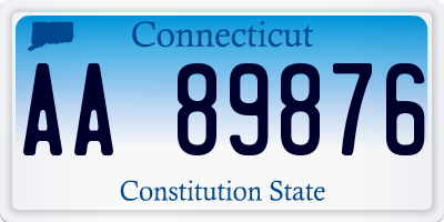 CT license plate AA89876