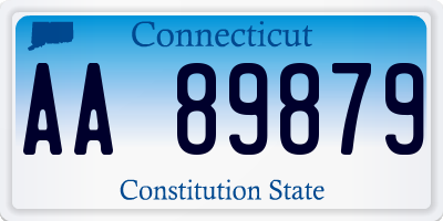 CT license plate AA89879