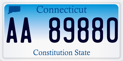 CT license plate AA89880