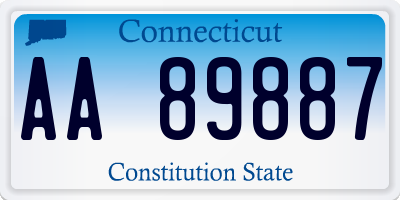 CT license plate AA89887