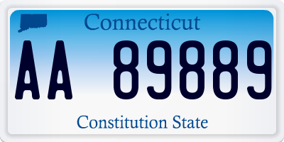 CT license plate AA89889