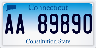 CT license plate AA89890