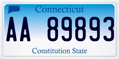 CT license plate AA89893