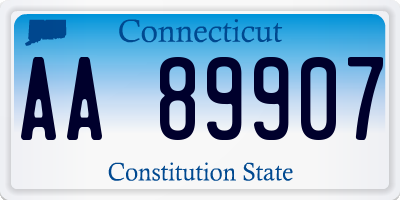 CT license plate AA89907