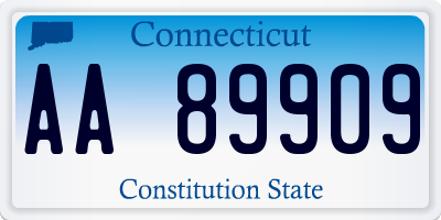 CT license plate AA89909