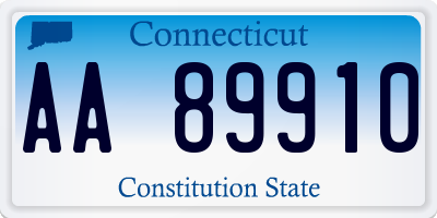 CT license plate AA89910