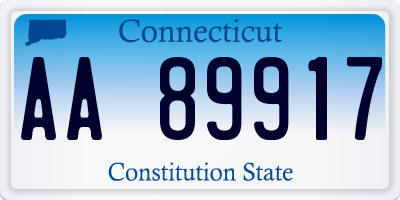 CT license plate AA89917