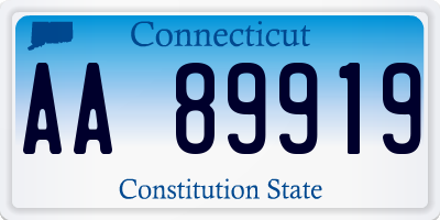 CT license plate AA89919