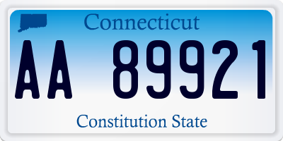 CT license plate AA89921