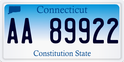 CT license plate AA89922