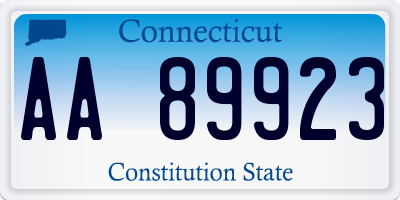 CT license plate AA89923