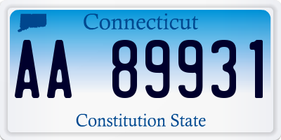 CT license plate AA89931