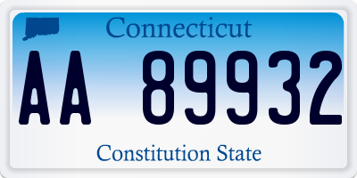 CT license plate AA89932