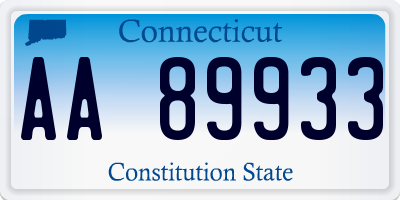 CT license plate AA89933