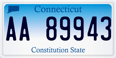 CT license plate AA89943