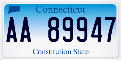 CT license plate AA89947