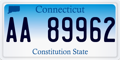 CT license plate AA89962