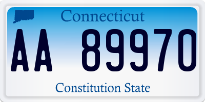 CT license plate AA89970