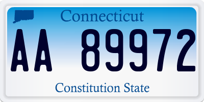 CT license plate AA89972