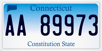 CT license plate AA89973