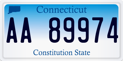CT license plate AA89974