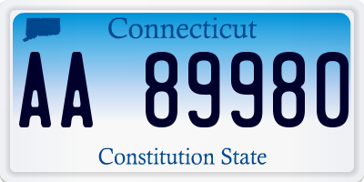 CT license plate AA89980