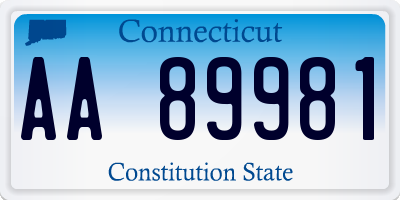 CT license plate AA89981